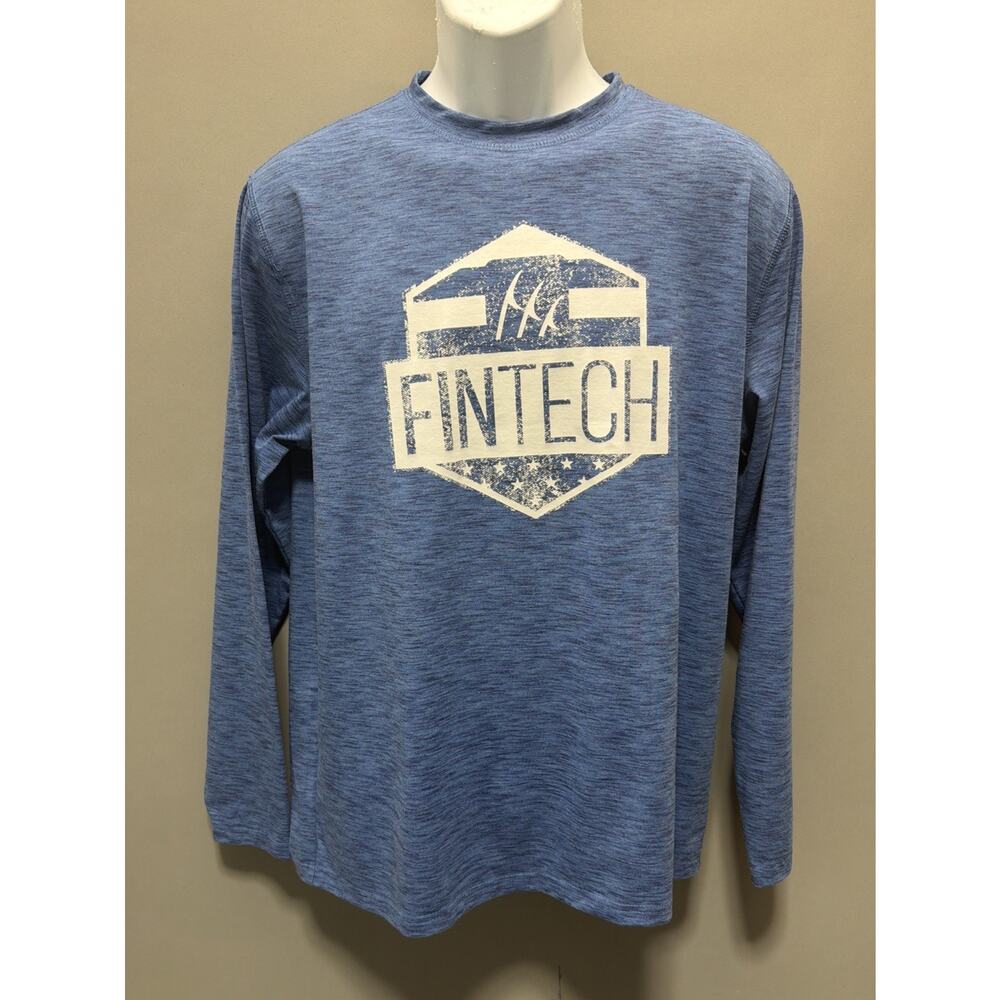 Fintech Longsleeve T-Shirt Mens Sz Medium Blue Fishing Outdoor Large UPF